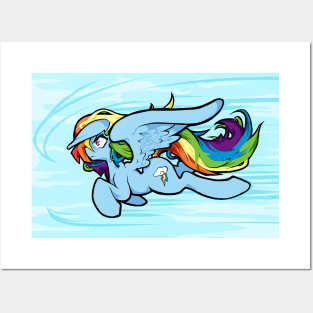 Rainbow Dash in flight Posters and Art